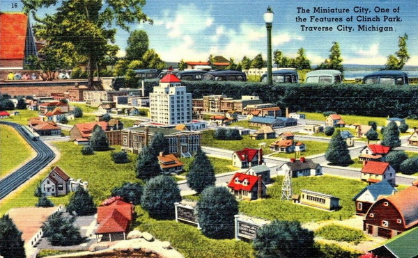 Miniature City at Clinch Park - Old Postcard View (newer photo)